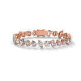 Mixed Shape Lab-Grown Diamond Tennis Bracelet in Rose Gold
