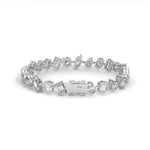 Mixed Shape Lab-Grown Diamond Tennis Bracelet in White Gold