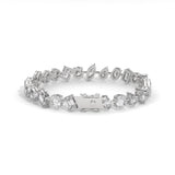 Mixed Shape Lab-Grown Diamond Tennis Bracelet in White Gold