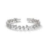 Mixed Shape Lab-Grown Diamond Tennis Bracelet in White Gold