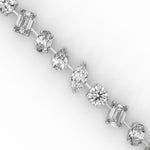 Mixed Shape Lab-Grown Diamond Tennis Bracelet in White Gold