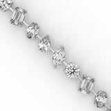 Mixed Shape Lab-Grown Diamond Tennis Bracelet in White Gold
