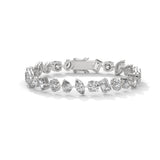 Mixed Shape Lab-Grown Diamond Tennis Bracelet in White Gold