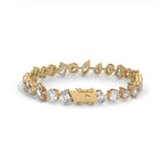 Mixed Shape Lab-Grown Diamond Tennis Bracelet in Yellow Gold