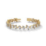 Mixed Shape Lab-Grown Diamond Tennis Bracelet in Yellow Gold