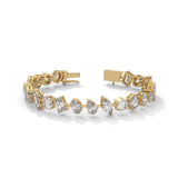 Mixed Shape Lab-Grown Diamond Tennis Bracelet in Yellow Gold