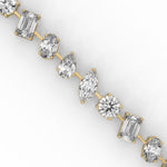 Mixed Shape Lab-Grown Diamond Tennis Bracelet in Yellow Gold