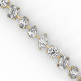 Mixed Shape Lab-Grown Diamond Tennis Bracelet in Yellow Gold