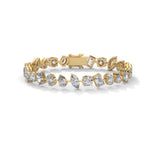 Mixed Shape Lab-Grown Diamond Tennis Bracelet in Yellow Gold
