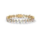 Mixed Shape Lab-Grown Diamond Tennis Bracelet in Yellow Gold