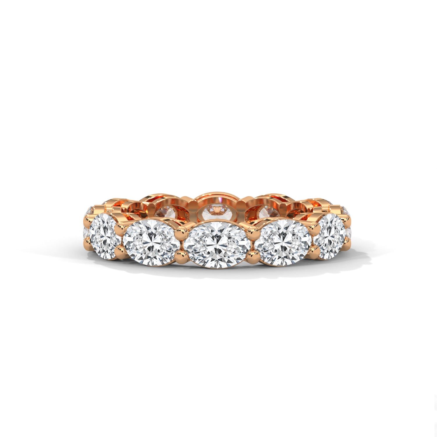 Oval-Shaped Lab-Grown Diamond Eternity Ring in Rose Gold