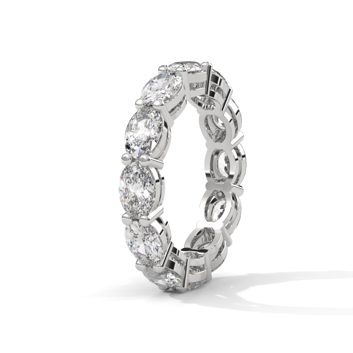 Oval-Shaped Lab-Grown Diamond Eternity Ring in White Gold