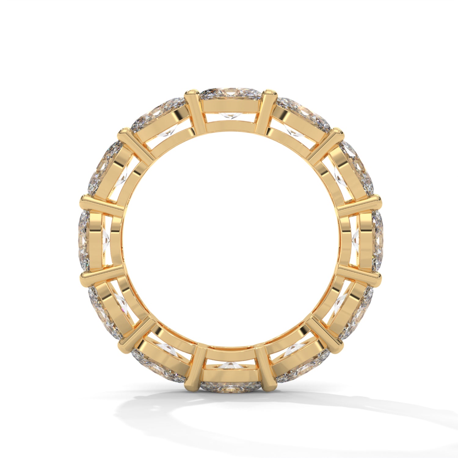 Oval-Shaped Lab-Grown Diamond Eternity Ring in Yellow Gold