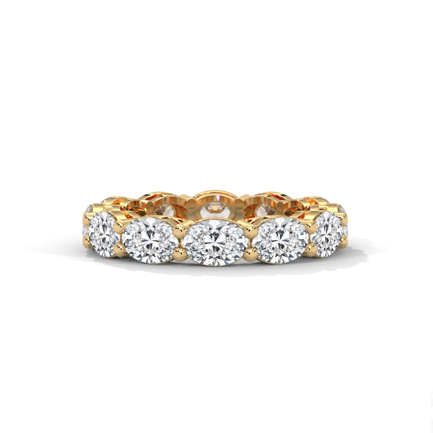 Oval-Shaped Lab-Grown Diamond Eternity Ring in Yellow Gold