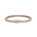 Oval-Shaped Lab-Grown Diamond Tennis Bracelet in Rose Gold