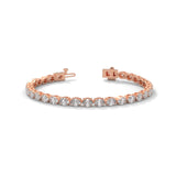 Oval-Shaped Lab-Grown Diamond Tennis Bracelet in Rose Gold