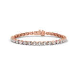 Oval-Shaped Lab-Grown Diamond Tennis Bracelet in Rose Gold