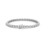 Oval-Shaped Lab-Grown Diamond Tennis Bracelet in White Gold