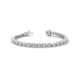 Oval-Shaped Lab-Grown Diamond Tennis Bracelet in White Gold