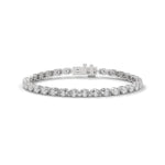 Oval-Shaped Lab-Grown Diamond Tennis Bracelet in White Gold