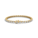 Oval-Shaped Lab-Grown Diamond Tennis Bracelet in Yellow Gold