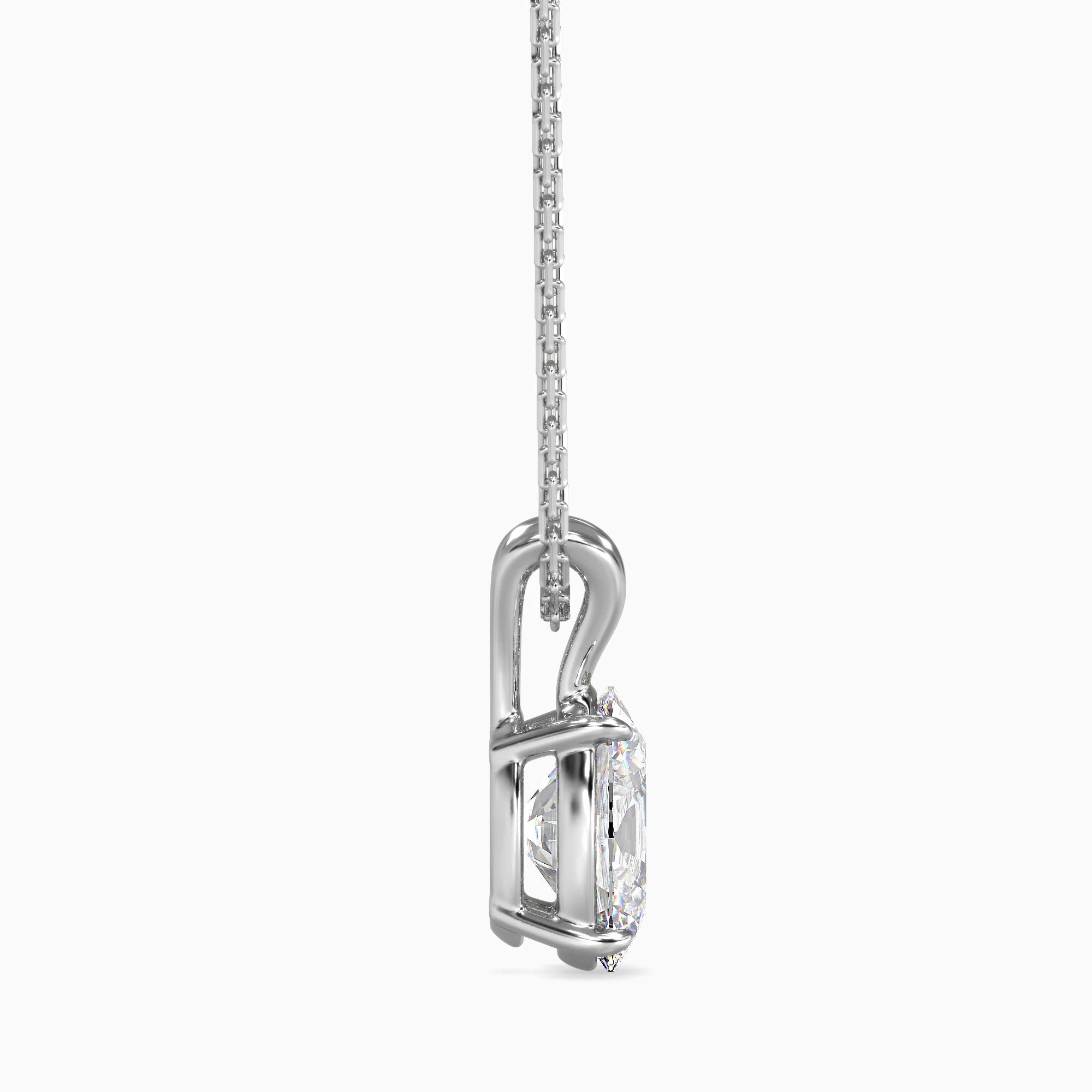 Oval-Shaped Lab-Grown Diamond Solitaire Pendant in White Gold