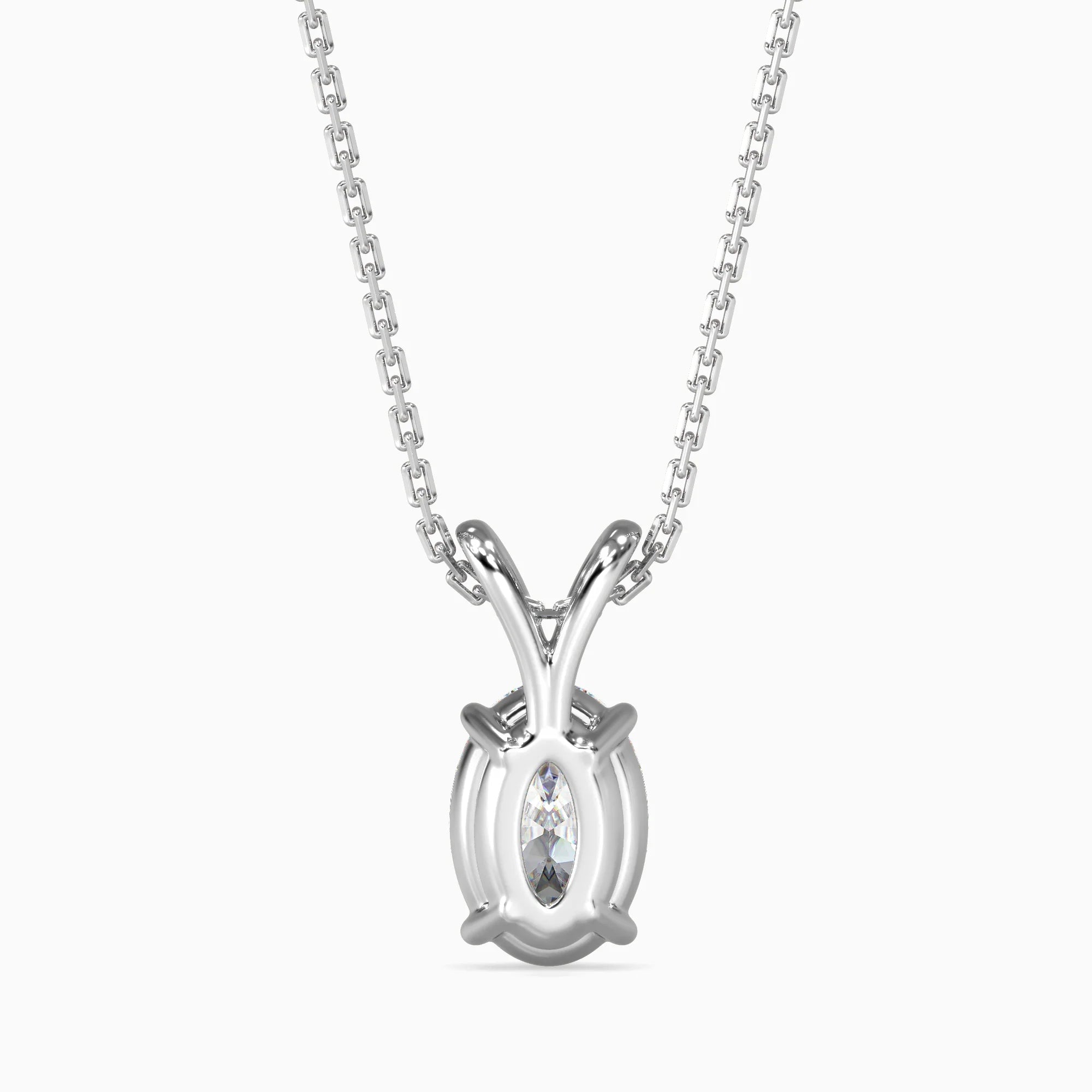Oval-Shaped Lab-Grown Diamond Solitaire Pendant in White Gold
