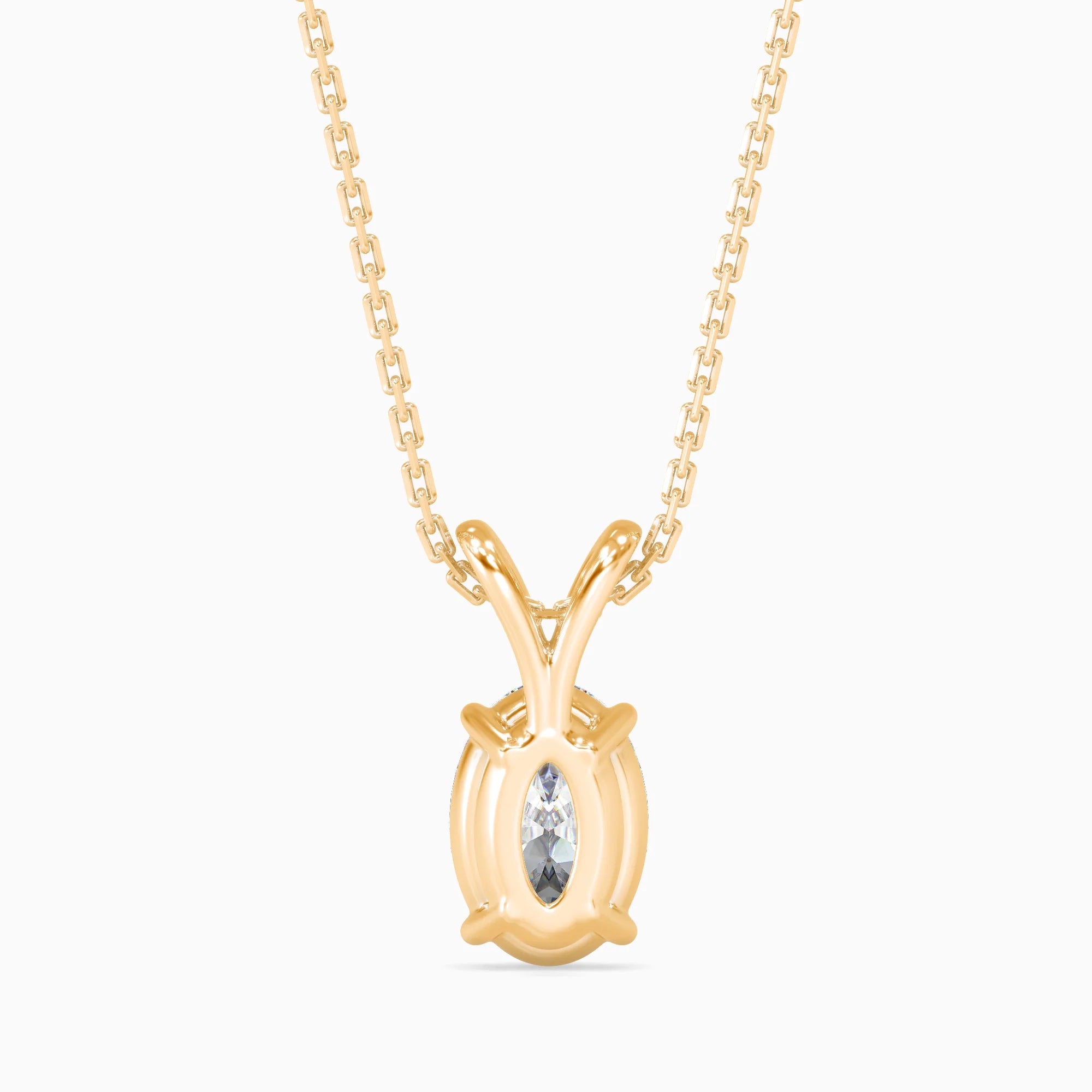 Oval-Shaped Lab-Grown Diamond Solitaire Pendant in Yellow Gold