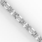 Oval and Emerald Cut Lab-Grown Diamond Tennis Bracelet in White Gold