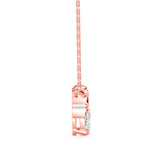 Oval and Round Brilliant Cut Lab-Grown Diamond Bee Pendant in Rose Gold