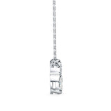 Oval and Round Brilliant Cut Lab-Grown Diamond Bee Pendant in White Gold