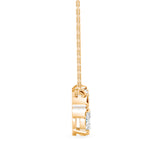 Oval and Round Brilliant Cut Lab-Grown Diamond Bee Pendant in Yellow Gold