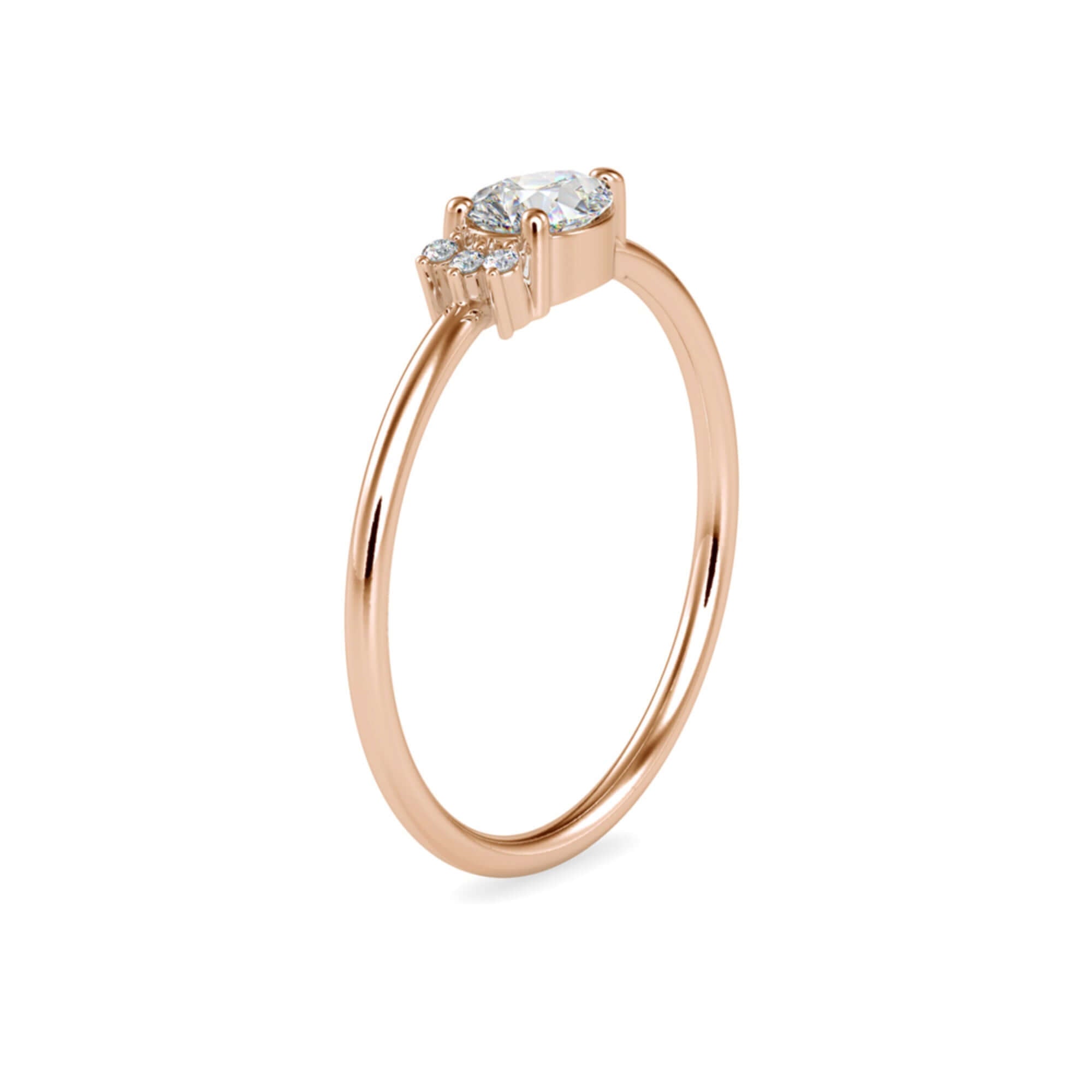 Pear-Shaped Lab-Grown Diamond Cluster Stackable Ring in Rose Gold