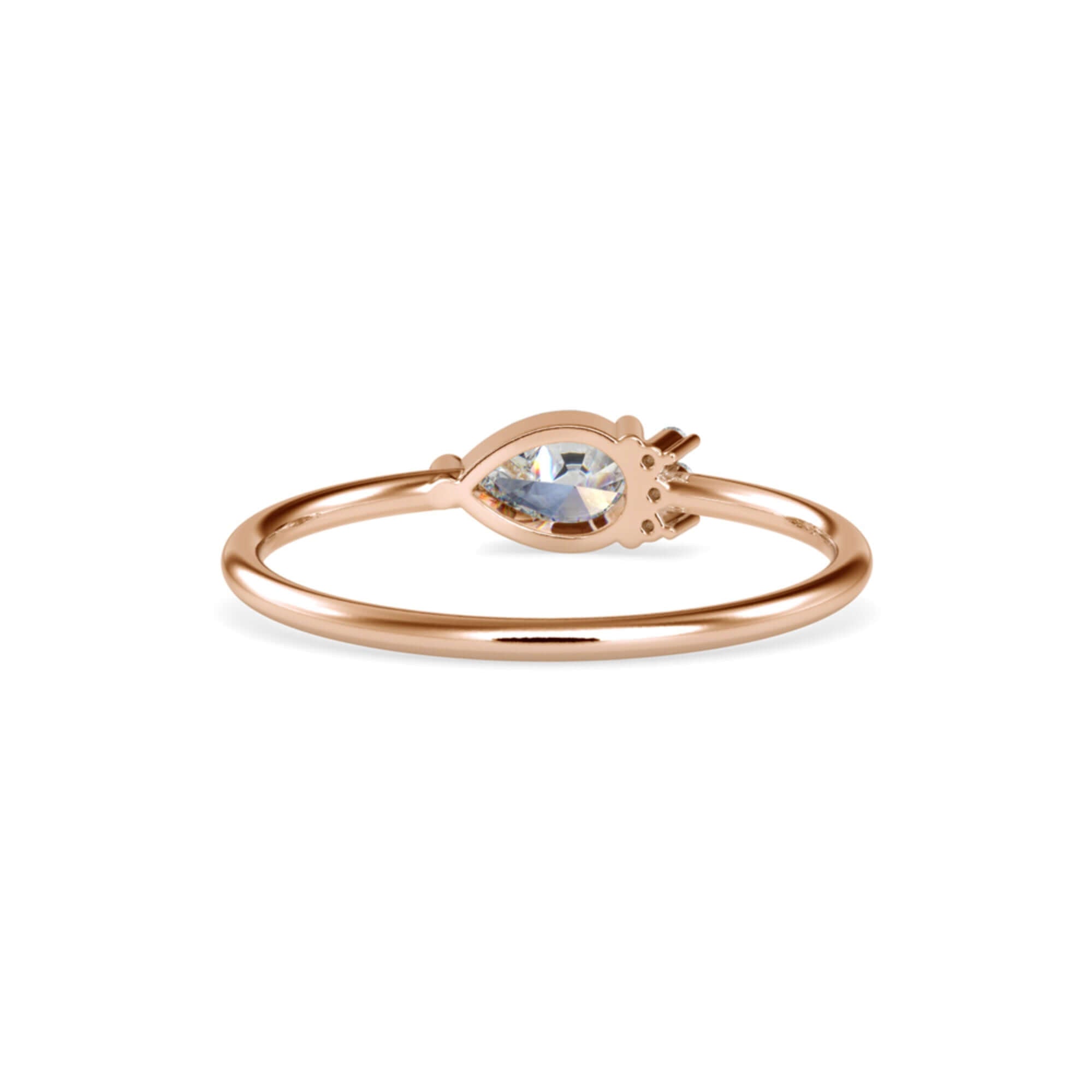 Pear-Shaped Lab-Grown Diamond Cluster Stackable Ring in Rose Gold