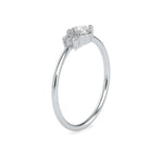 Pear-Shaped Lab-Grown Diamond Cluster Stackable Ring in White Gold