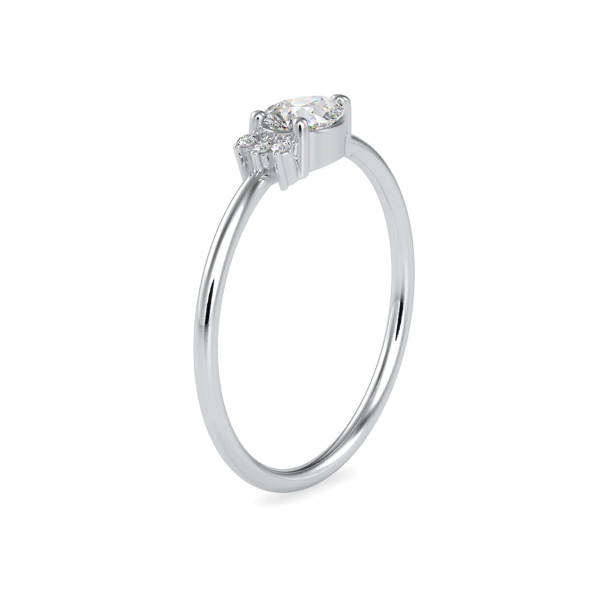 Pear-Shaped Lab-Grown Diamond Cluster Stackable Ring in White Gold