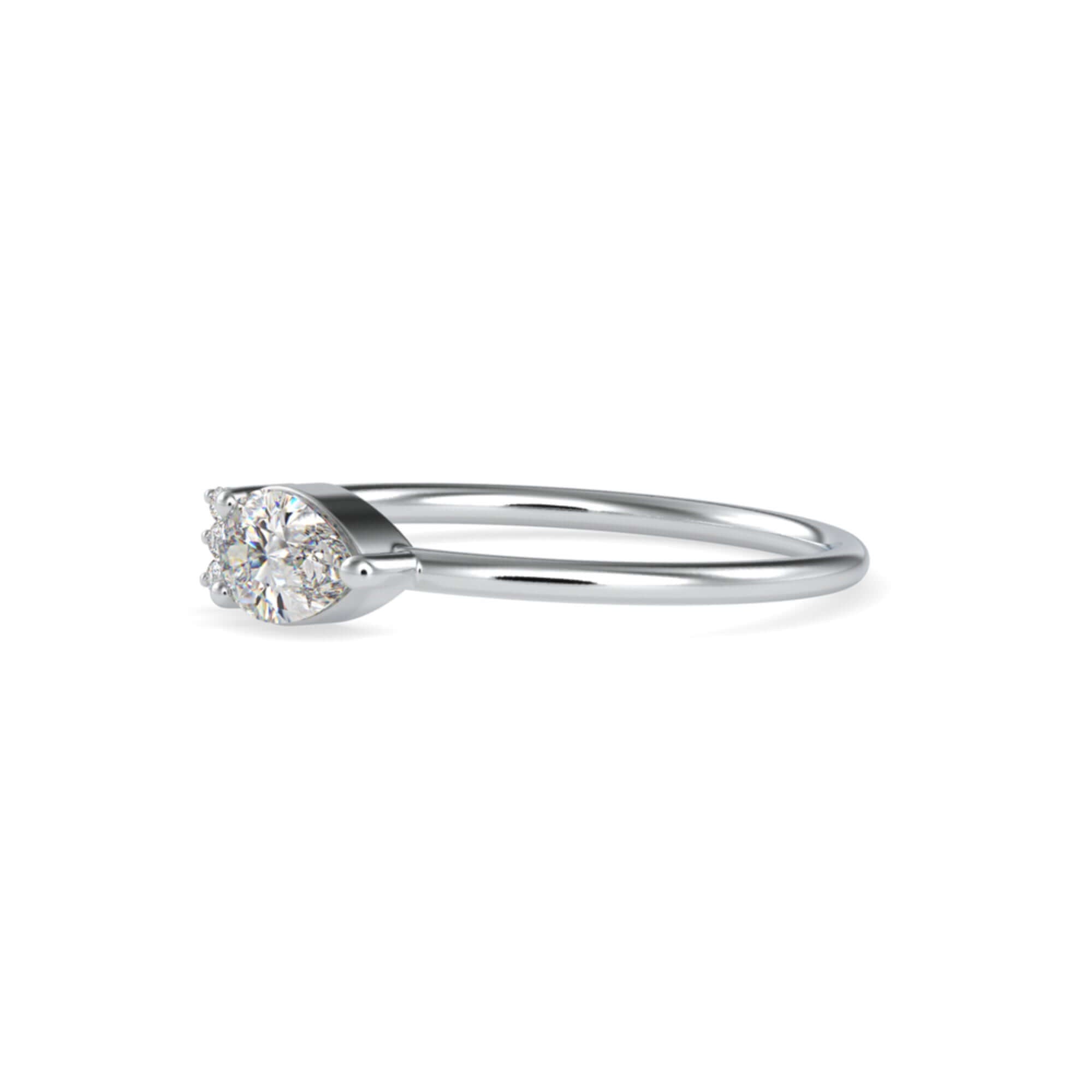 Pear-Shaped Lab-Grown Diamond Cluster Stackable Ring in White Gold