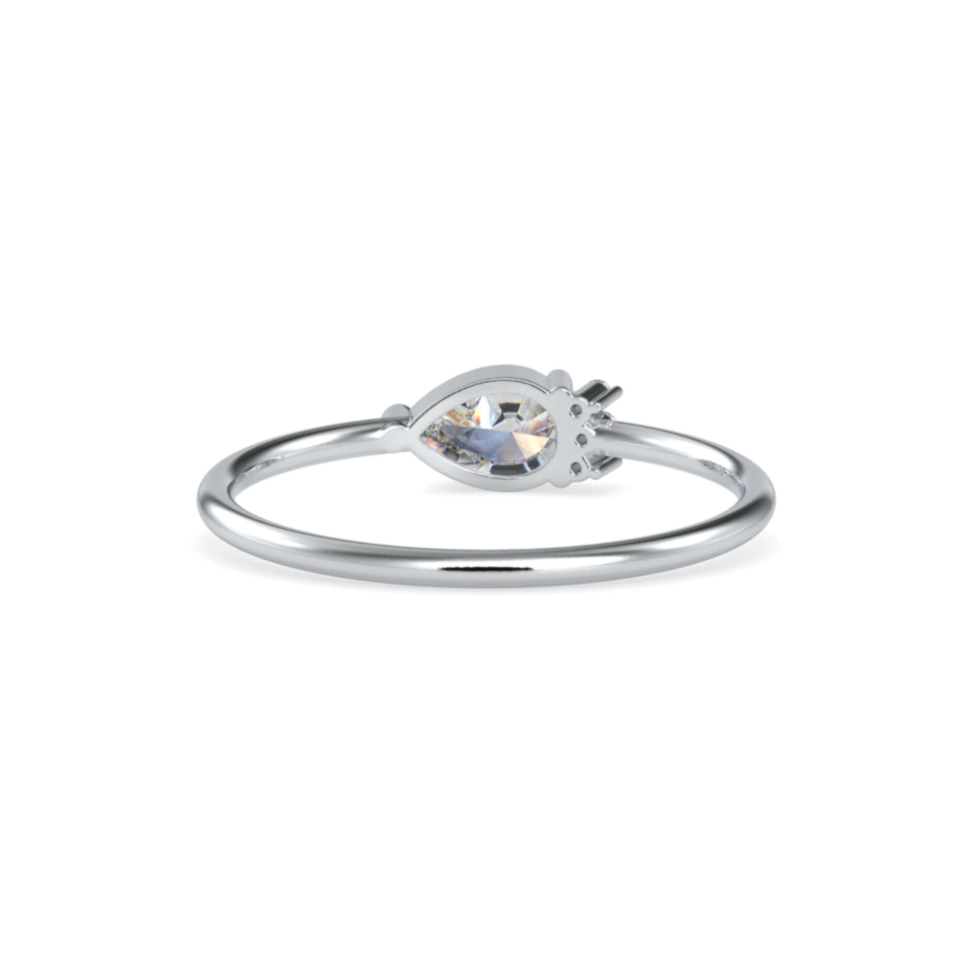 Pear-Shaped Lab-Grown Diamond Cluster Stackable Ring in White Gold