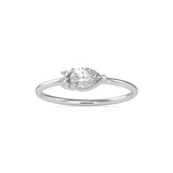 Pear-Shaped Lab-Grown Diamond Cluster Stackable Ring in White Gold