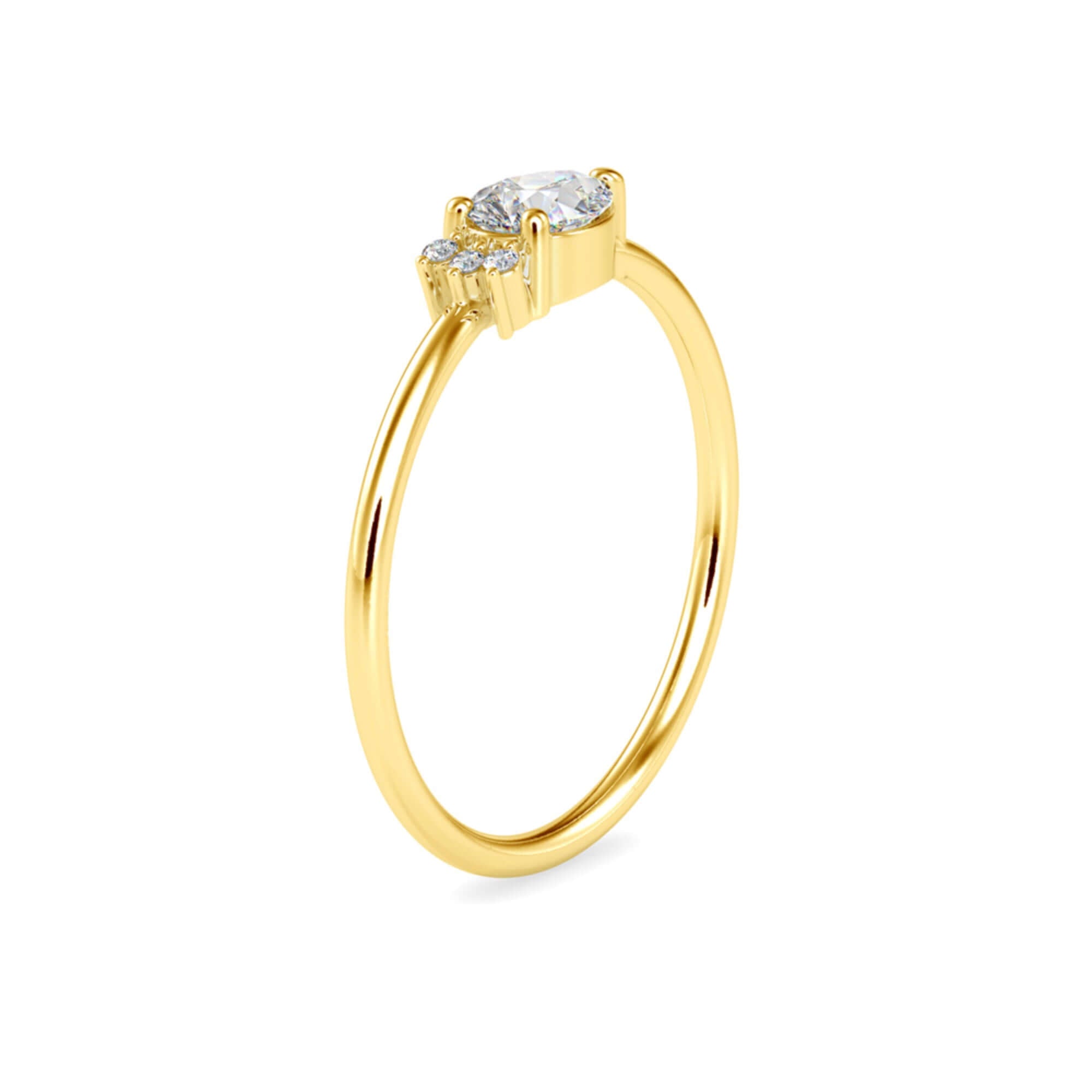 Pear-Shaped Lab-Grown Diamond Cluster Stackable Ring in Yellow Gold