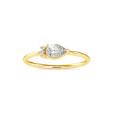Pear-Shaped Lab-Grown Diamond Cluster Stackable Ring in Yellow Gold