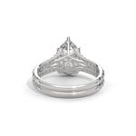 Pear-Shaped Lab-Grown Diamond Double-Band Pavé Engagement Ring in White Gold