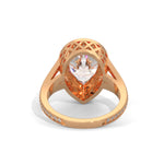 Pear-Shaped Lab-Grown Diamond Halo Split Shank Engagement Ring in Rose Gold