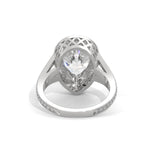 Pear-Shaped Lab-Grown Diamond Halo Split Shank Engagement Ring in White Gold