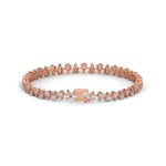 Pear-Shaped Lab-Grown Diamond Tennis Bracelet in Rose Gold