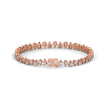 Pear-Shaped Lab-Grown Diamond Tennis Bracelet in Rose Gold
