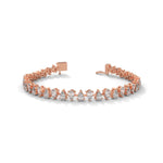 Pear-Shaped Lab-Grown Diamond Tennis Bracelet in Rose Gold