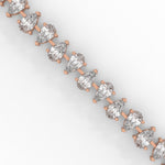 Pear-Shaped Lab-Grown Diamond Tennis Bracelet in Rose Gold