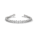 Pear-Shaped Lab-Grown Diamond Tennis Bracelet in White Gold
