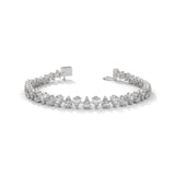 Pear-Shaped Lab-Grown Diamond Tennis Bracelet in White Gold